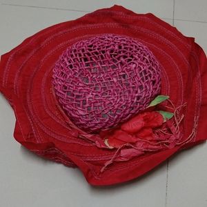 Red hat with flower